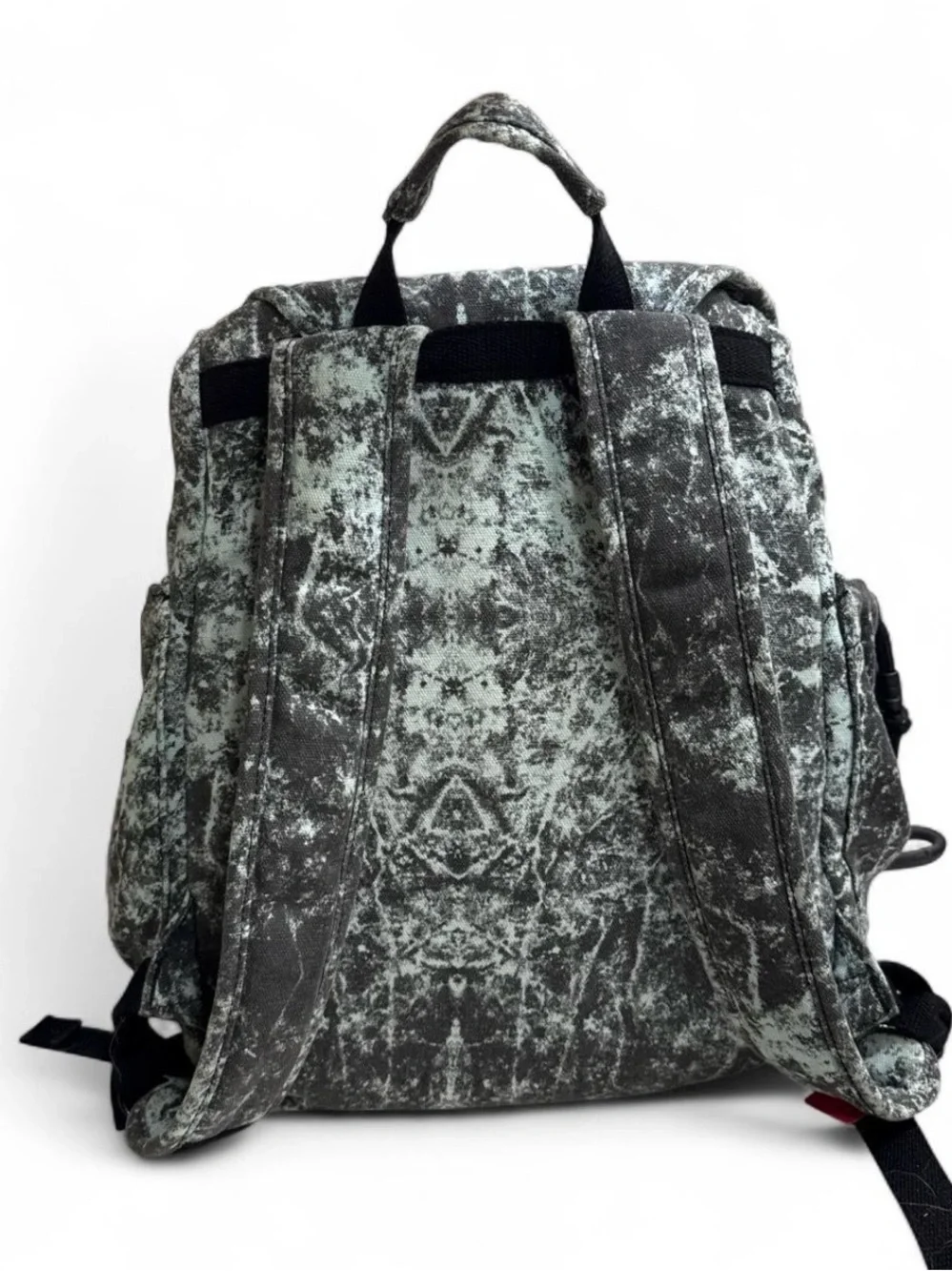 Mint Marble Print Backpack with Pink Accent